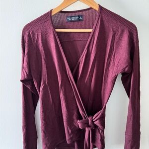 Abercrombie & Fitch Plum Knit Wrap Sweater